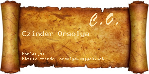 Czinder Orsolya névjegykártya